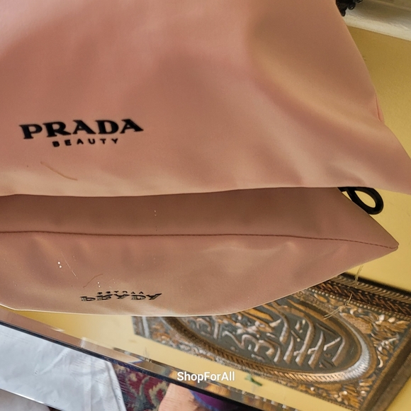 Prada Bag Reversible Pink Black Drawstring Sling Dust Bag NEW - Picture 10 of 16